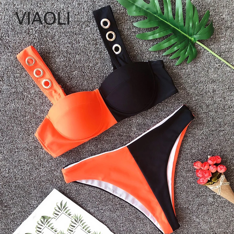 Hit color swimsuit pure color stitching swimsuit ladies split bikini new bikini set free caps
Hit color swimsuit pure color stitching swimsuit ladies split bikini new bikini set free caps