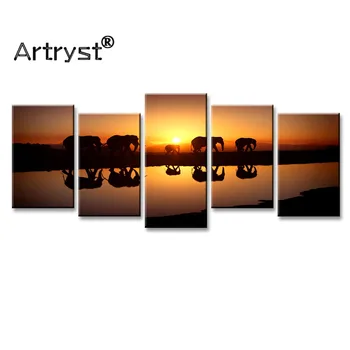 5 piece animal elephant sunset modern living room wall decor canvas picture yellow and black art HD print painting canvas
5 piece animal elephant sunset modern living room wall decor canvas picture yellow and black art HD print painting canvas