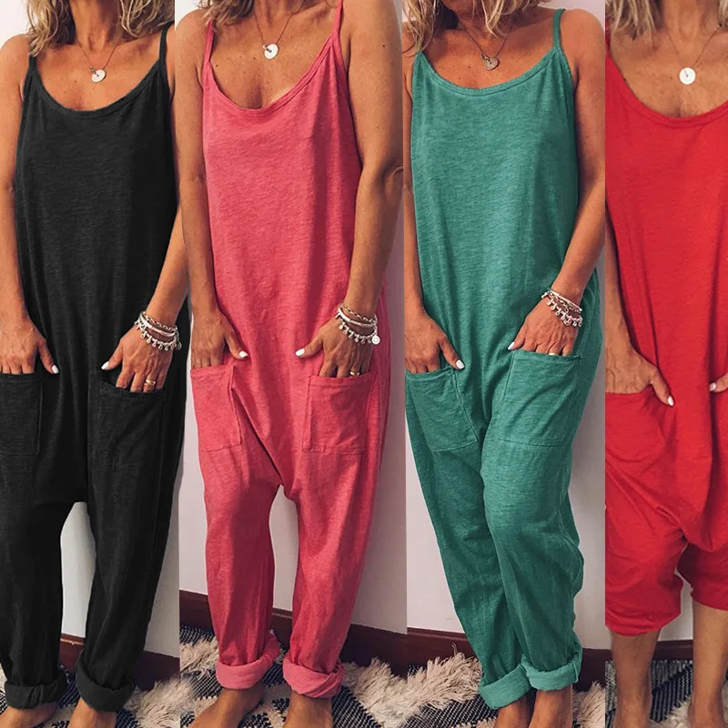 Summer Beach Romper Women Casual Loose Pocket Jumpsuits Solid Sleeveless Overalls Jumpsuit
Summer Beach Romper Women Casual Loose Pocket Jumpsuits Solid Sleeveless Overalls Jumpsuit