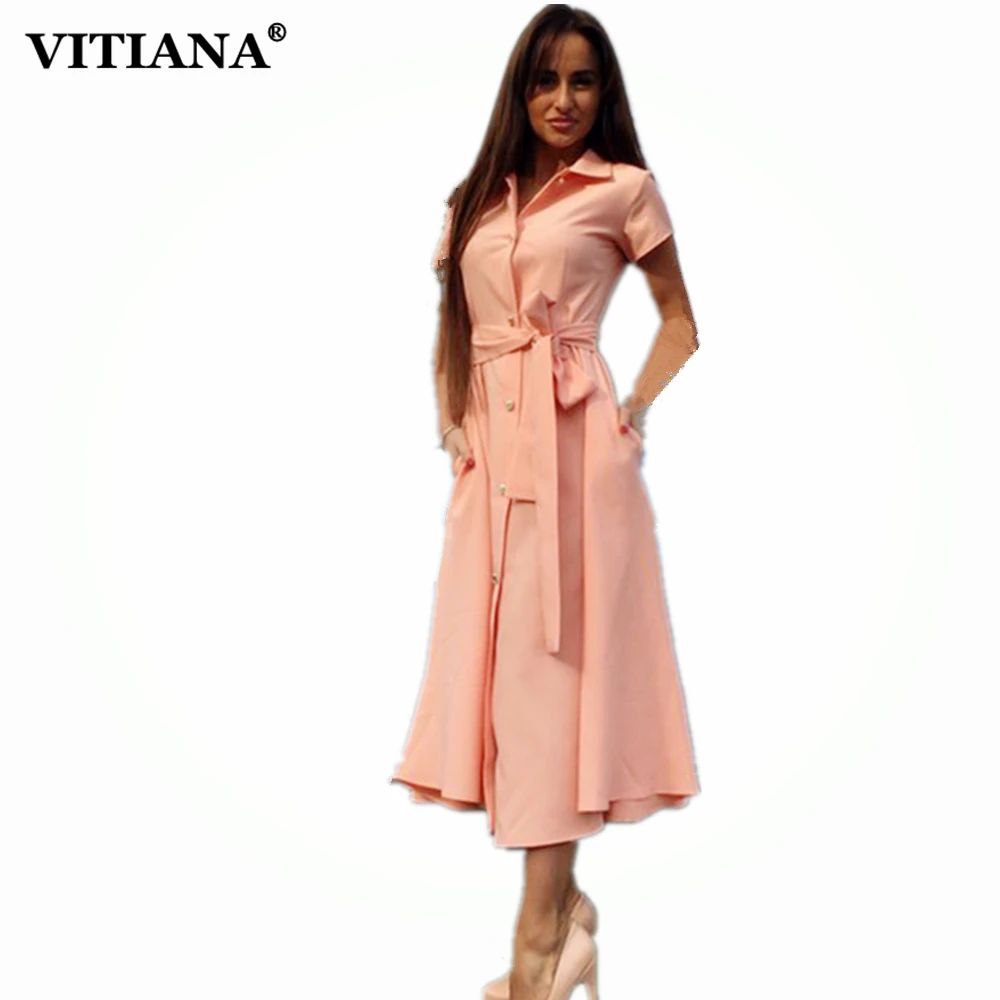 VITIANA Women Office Work Casual Maxi Long Midi Dress Ladies 2018 Autumn Short Sleeve Pink Elegant Vintage Party A-line Dresses
VITIANA Women Office Work Casual Maxi Long Midi Dress Ladies 2018 Autumn Short Sleeve Pink Elegant Vintage Party A-line Dresses