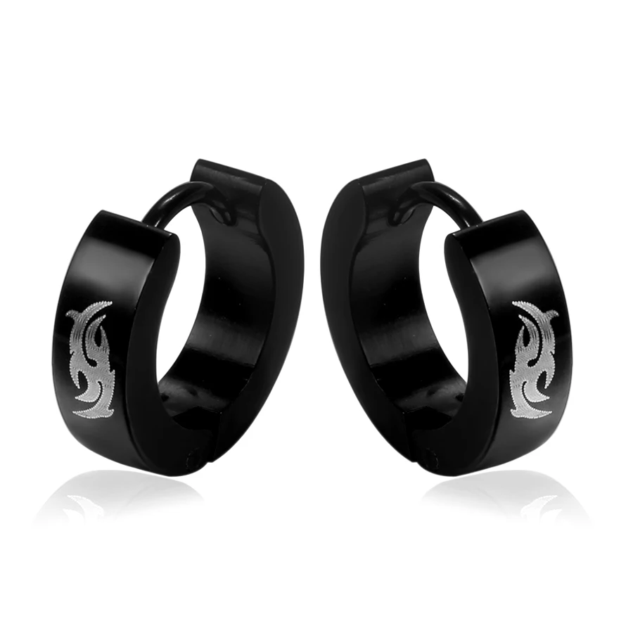Factory direct stainless steel European and American simple fashion jewelry earrings electroplated all black with laser pattern
Factory direct stainless steel European and American simple fashion jewelry earrings electroplated all black with laser pattern