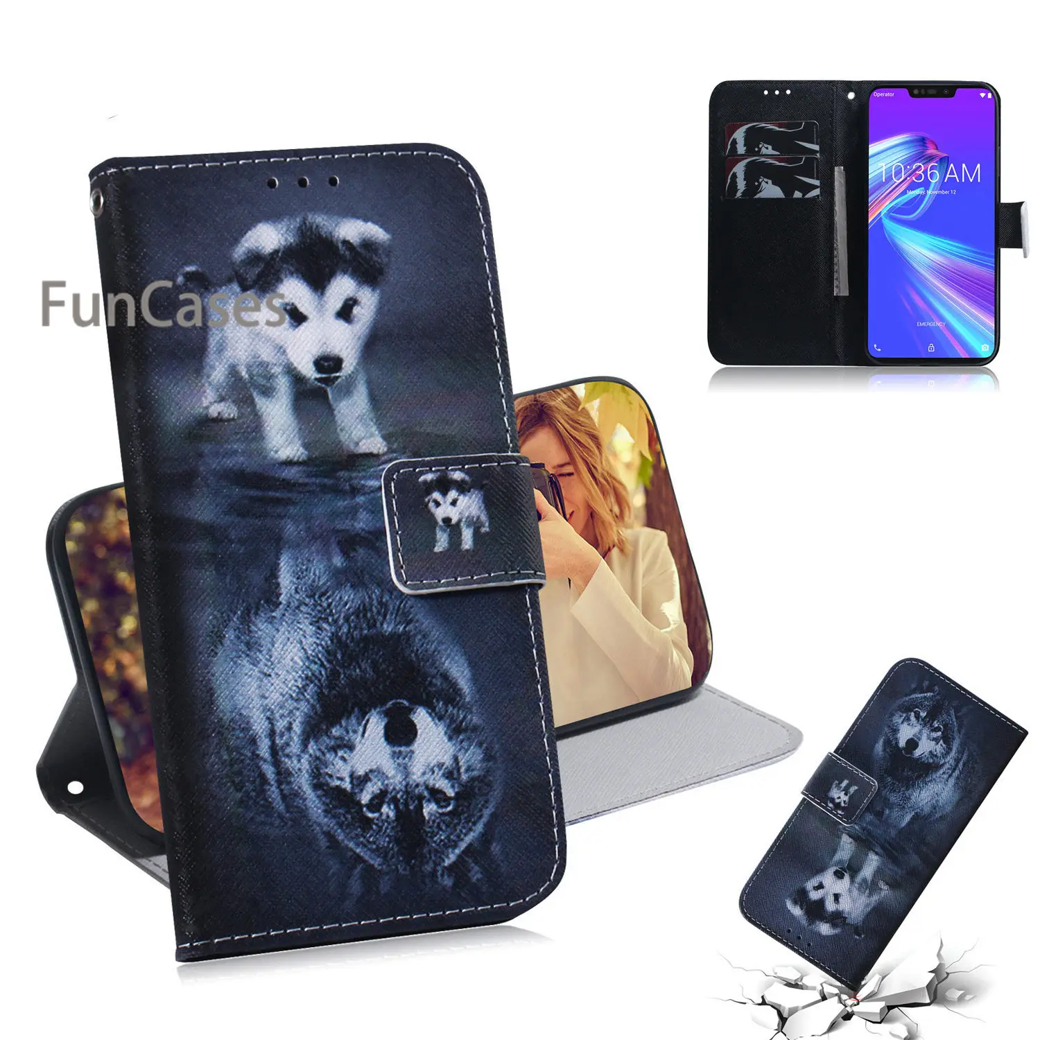 ZB633KL Чехлы для ASUS Coques Panda из искусственной кожи чехол-книжка ajax Zenfone Max (M2) |