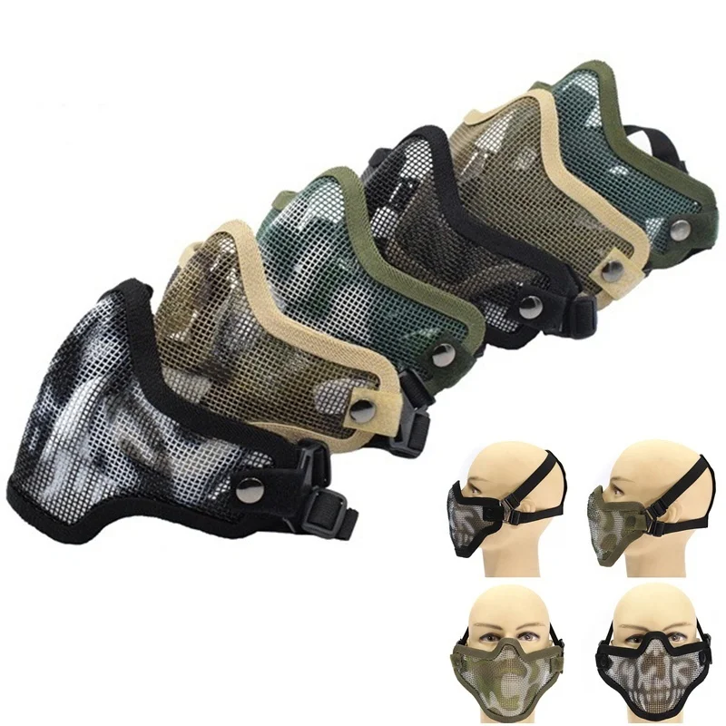 Tactical Hunting Paintball Airsoft Mask Strike Steel Metal Mesh Skull Lower Half Face Protective Mask
Tactical Hunting Paintball Airsoft Mask Strike Steel Metal Mesh Skull Lower Half Face Protective Mask