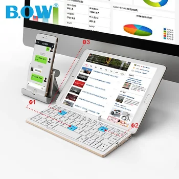B.O.W HB191 Portable ,Lightweight Mini Foldable Bluetooth Wireless Keyboard For Tablet &Smartphone,Aluminum Alloy With Stand
B.O.W HB191 Portable ,Lightweight Mini Foldable Bluetooth Wireless Keyboard For Tablet &Smartphone,Aluminum Alloy With Stand