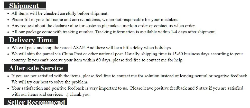 shipping
