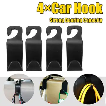 

4pcs Clips Car Seat Hook Auto Headrest Hanger Bag Holder for Car Bag Purse Cloth Grocery Storage Auto Fastener Accessries