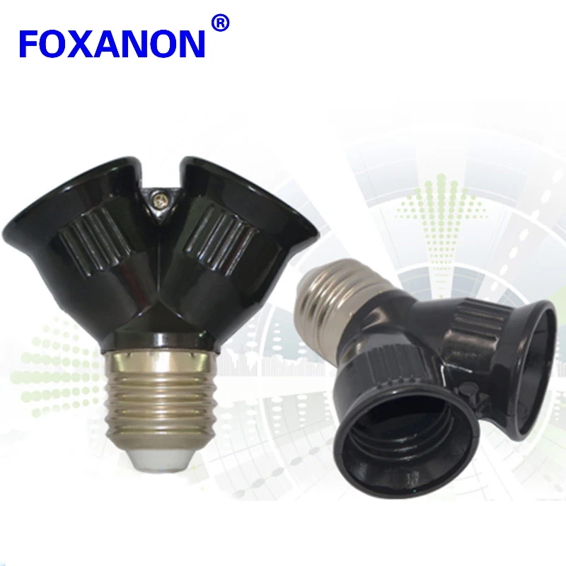 Foxanon Brand Y E27 TO 2 E27 LED halogen Shape Light Lamp Bulb Splitter Adapter Converter chandelier base candle 2E27 holder
Foxanon Brand Y E27 TO 2 E27 LED halogen Shape Light Lamp Bulb Splitter Adapter Converter chandelier base candle 2E27 holder