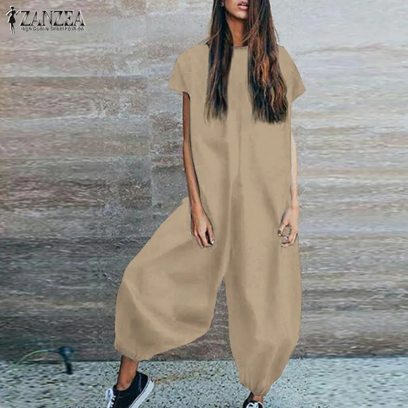 ZANZEA Plus Size Linen Overalls For Women's Jumpsuit Vintage Playsuits Pants Lantern Pantalon Vintage Macacao Feminino Rompers
ZANZEA Plus Size Linen Overalls For Women's Jumpsuit Vintage Playsuits Pants Lantern Pantalon Vintage Macacao Feminino Rompers