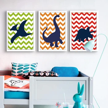 Cartoon Dinosaur Silhouette Chevron DINO Theme Canvas Paintings Nursery Wall Art Picture Party for Kids Boy Bedroom Home Decor
Cartoon Dinosaur Silhouette Chevron DINO Theme Canvas Paintings Nursery Wall Art Picture Party for Kids Boy Bedroom Home Decor