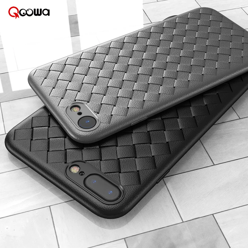 

BOOMBOOS Classic cross leather pattern weaving breathable soft grid case for iPhone 7 for iPhone 8 for 7 plus for iPhone8 plus