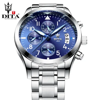 

DITA Watch Men Luxury Top Brand Stainless Waterproof Chronograph Auto Date Luminous Hand Business Wristwatch Relogio Masculino
