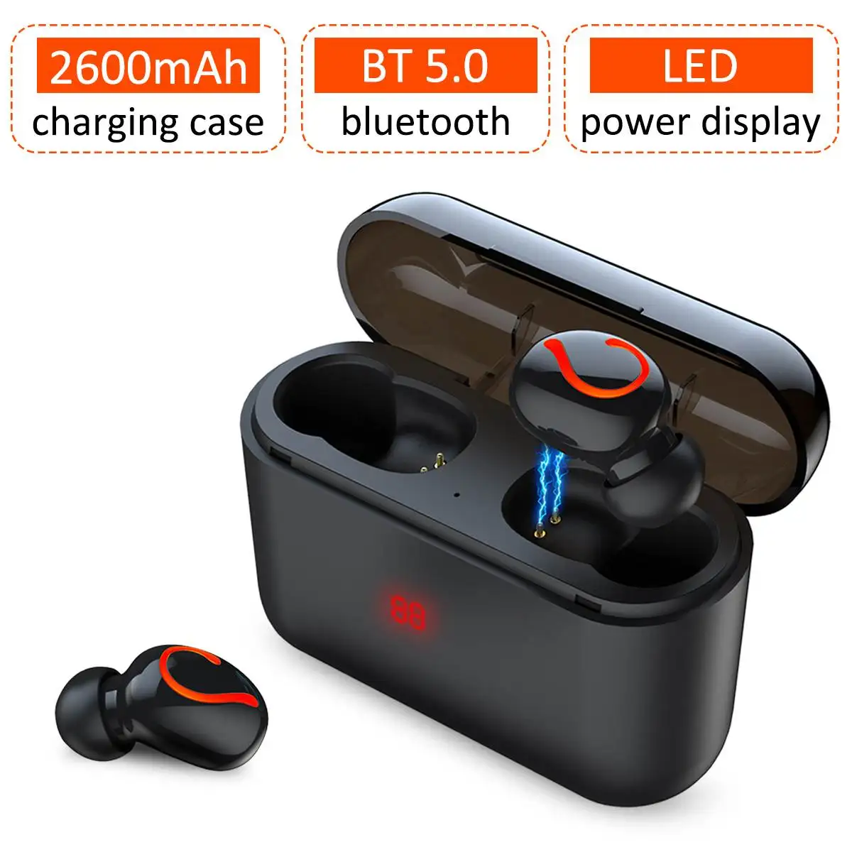 2600mAh Wireless bluetooth 5.0 Earphones With Mic Waterproof Sports bluetooth Headset Earbuds Power Bank Charging For Phone
2600mAh Wireless bluetooth 5.0 Earphones With Mic Waterproof Sports bluetooth Headset Earbuds Power Bank Charging For Phone