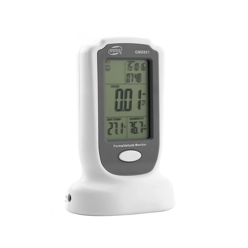 GM8801 High Sensitive Formaldehyde Detector Meter HCHO Air Quality Testing Gas Analyzer Tester 0-3mg/m3
GM8801 High Sensitive Formaldehyde Detector Meter HCHO Air Quality Testing Gas Analyzer Tester 0-3mg/m3