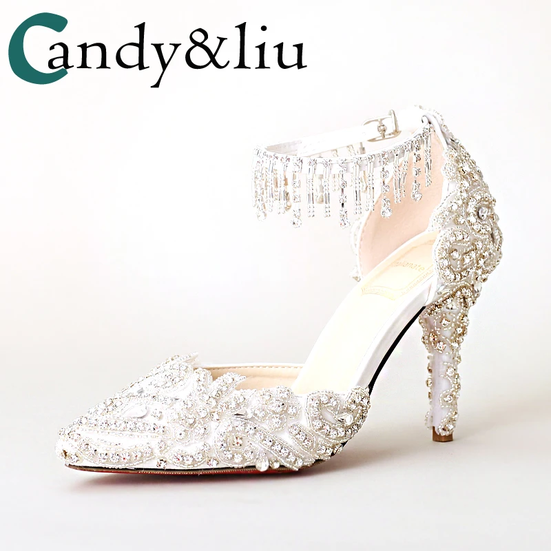 shoes crystal exquisite bright summer bride high heel wedding shoes diamond tassel wristband women sandals female lace pearls
shoes crystal exquisite bright summer bride high heel wedding shoes diamond tassel wristband women sandals female lace pearls