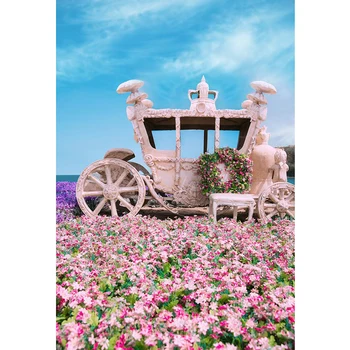 Blue Sky Princess Carriage Wedding Photo Backdrops Vinyl Printed Floral Garland Purple Pink Flowers Field Photography Background
Blue Sky Princess Carriage Wedding Photo Backdrops Vinyl Printed Floral Garland Purple Pink Flowers Field Photography Background