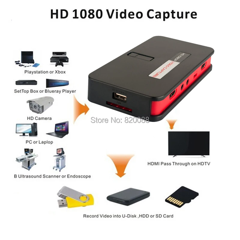 HDMI HD Game Video Capture Card With remote control,To 1080P HD Game Record Box Device for PlayStation, Xbox, Wii U Gameplay etc
HDMI HD Game Video Capture Card With remote control,To 1080P HD Game Record Box Device for PlayStation, Xbox, Wii U Gameplay etc