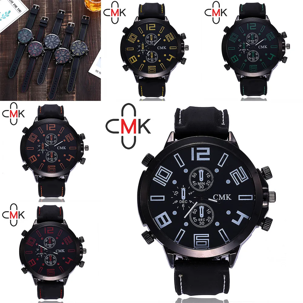 

CMK Men's Casual Quartz Band Silica Gel Strap Watch Analog Wrist Watch Men Military Sport Quartz Watches Brand Luxury Male top