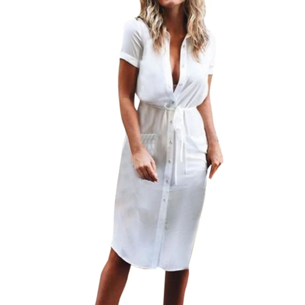 summer dresses Women Casual Work Short Sleeve Sexy Solid Button Down Lace Up Mini Shirt Dress Casual vestidos sukienka #7
summer dresses Women Casual Work Short Sleeve Sexy Solid Button Down Lace Up Mini Shirt Dress Casual vestidos sukienka #7