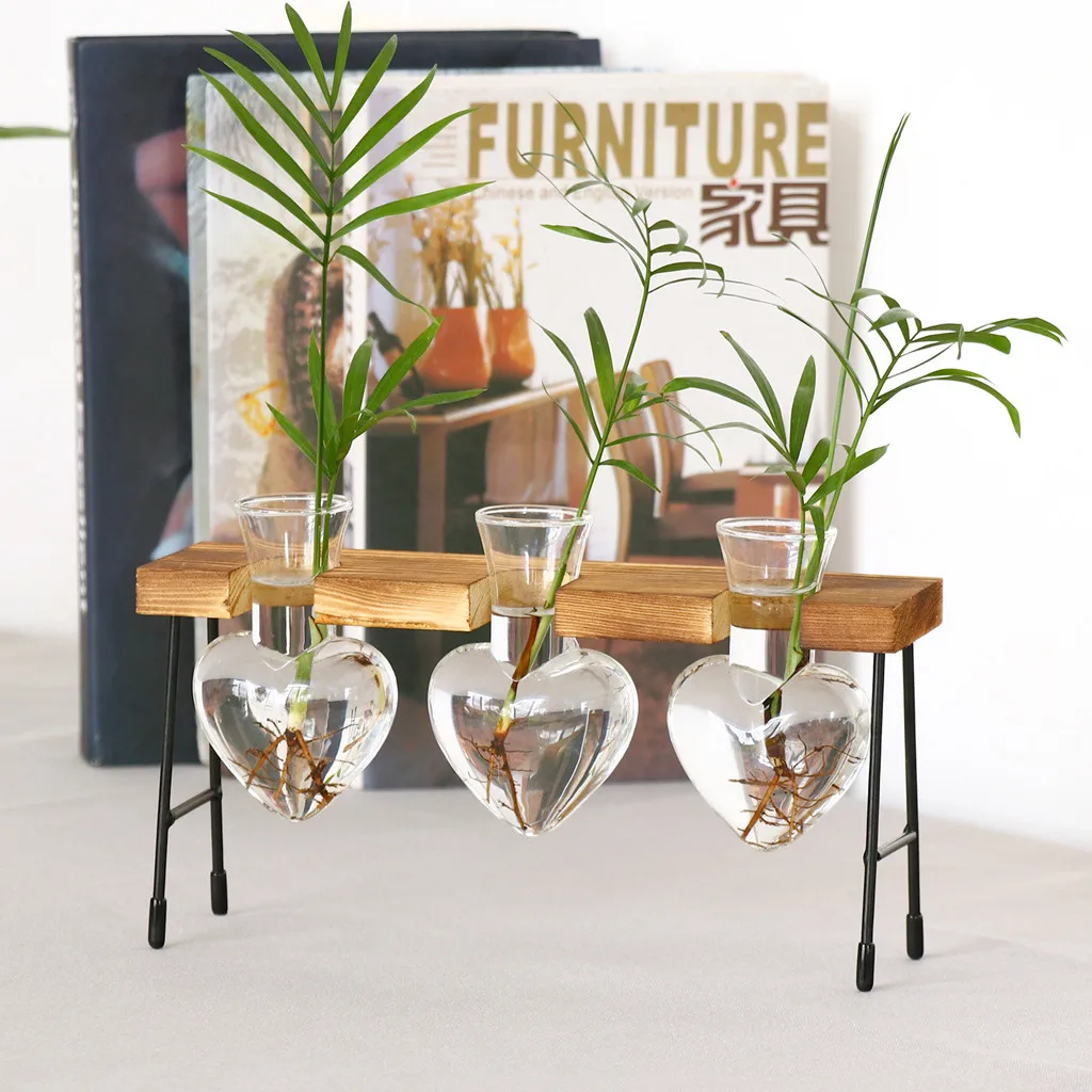 Nordic IG Style Heart Shape Glass Hydroponic Vase Flower Plant Pot Wooden Tray Desk Decoration Home Table Wooden Glass Decor
Nordic IG Style Heart Shape Glass Hydroponic Vase Flower Plant Pot Wooden Tray Desk Decoration Home Table Wooden Glass Decor