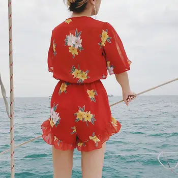 Floral Print Women Playsuits Sexy V-Neck Playsuits Short Sleeve Casual Chiffon Beachwear Slim Ruffle Airy Female Playsuit
Floral Print Women Playsuits Sexy V-Neck Playsuits Short Sleeve Casual Chiffon Beachwear Slim Ruffle Airy Female Playsuit