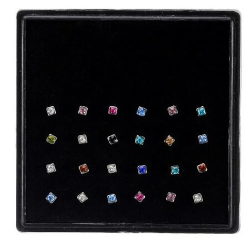 24 Pieces 20G Free Display Box Stainless Steel Square Crystal Nose Stud Ring Studs Rings Tragus Earring Body Piercing Jewelry
24 Pieces 20G Free Display Box Stainless Steel Square Crystal Nose Stud Ring Studs Rings Tragus Earring Body Piercing Jewelry