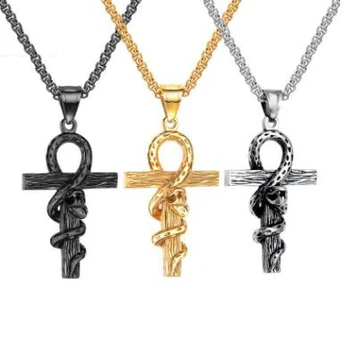 Titanium Steel Men's Cross Necklace Stylish Personality Gothic Exaggerated Snake Wrapped Pendant
Titanium Steel Men's Cross Necklace Stylish Personality Gothic Exaggerated Snake Wrapped Pendant