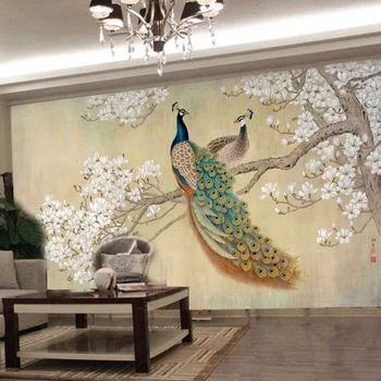 

Custom Murals 3D Stereo Peacock Photo Wallpapers Living Room Home Decor 3D Wall Papers Landscape Papel De Parede Para Quarto EM