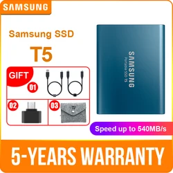 Samsung Портативный SSD T5 250 ГБ 500 1 ТБ 2 ТБ внешний твердотельный накопитель HD жесткий диск USB 3,1 Gen2 (10 Гбит/с) для ноутбука и ПК