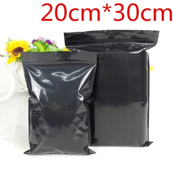 

Wholesale 20cm*30cm Zipper Top Grip Seal Retail Packaging Packing Ziplock Pouches Black Zip Lock Resealable Plastic Storage Bags