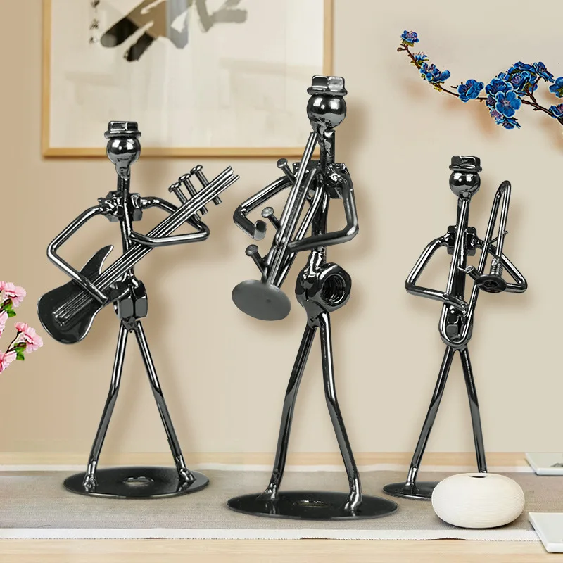 Home Decor Creative Retro Metal Crafts Small Iron Man Band Style Brief Wrought Iron Miniature Figurines Musical Knick Knacks
Home Decor Creative Retro Metal Crafts Small Iron Man Band Style Brief Wrought Iron Miniature Figurines Musical Knick Knacks