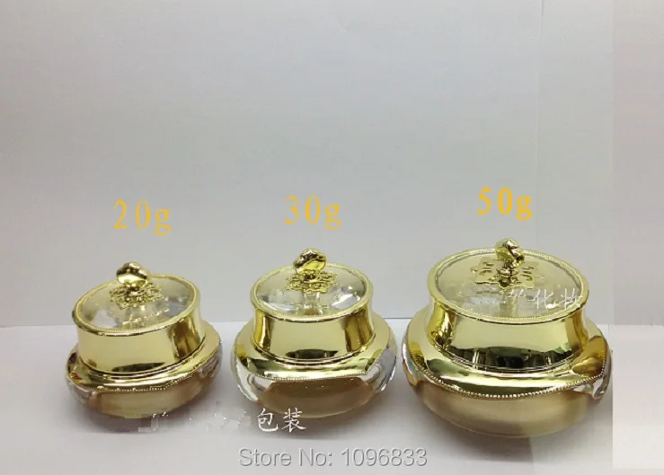 50G Gold Acrylic Crown Bottles Cosmetics Cream Jar, Empty Packing Container, High Quality Packing Bottle Pot, 8pcs/Lot
50G Gold Acrylic Crown Bottles Cosmetics Cream Jar, Empty Packing Container, High Quality Packing Bottle Pot, 8pcs/Lot