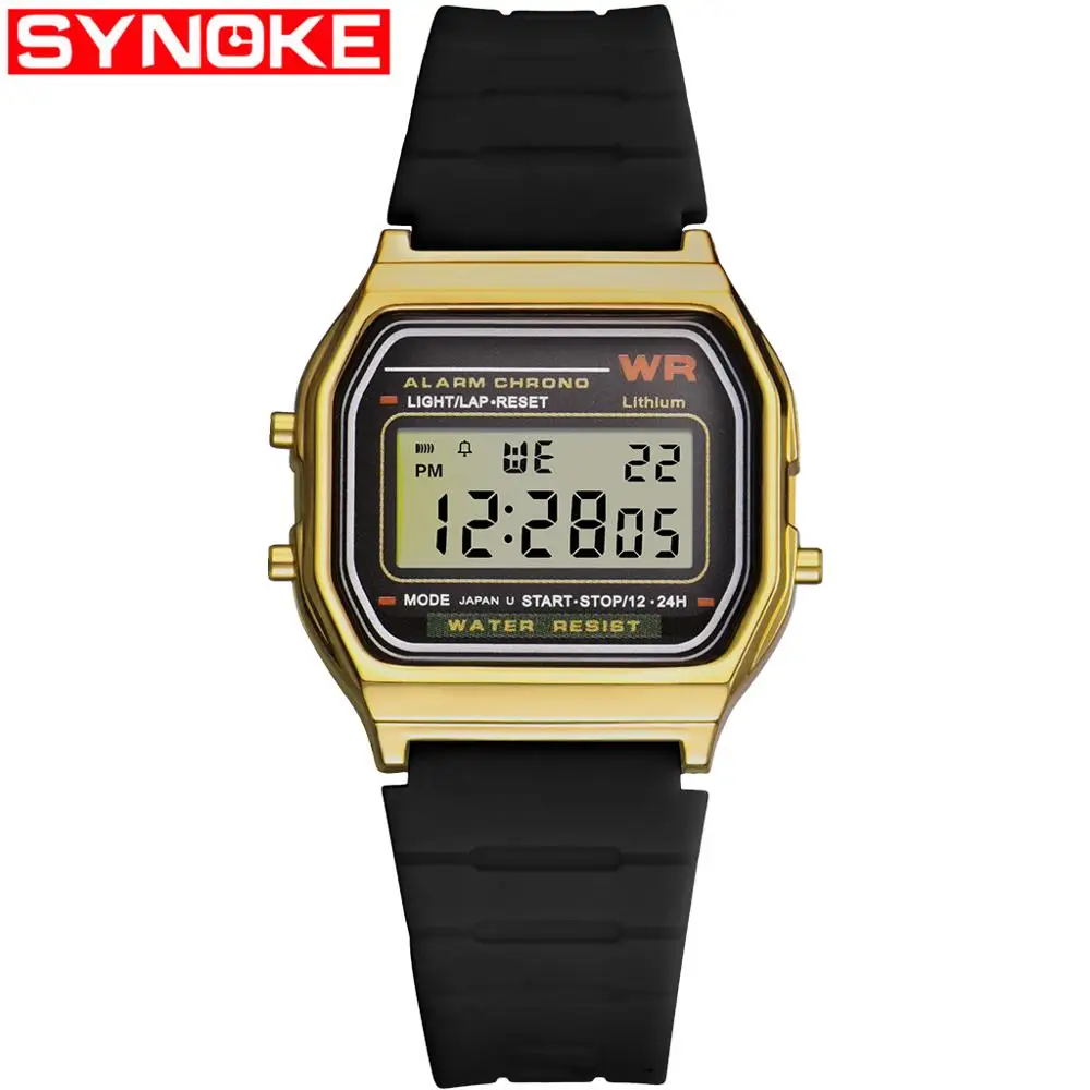 SYNOKE Men's Square Digital Watch Hours Running Swimming Sports Black Waterproof Man Watch 2019 LED Display Digital Wristwatch
SYNOKE Men's Square Digital Watch Hours Running Swimming Sports Black Waterproof Man Watch 2019 LED Display Digital Wristwatch