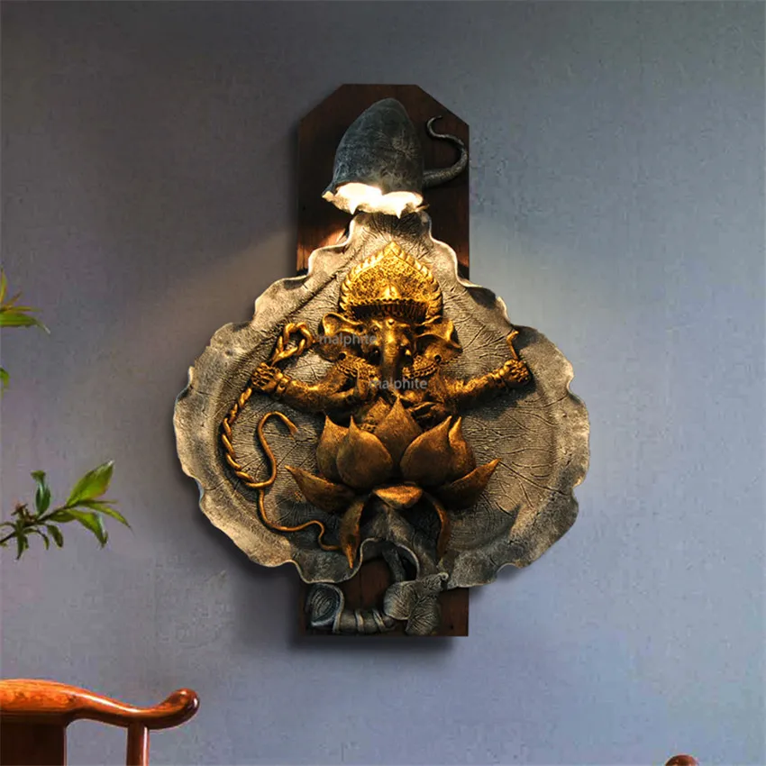 Southeast Asian Style LED Wall Lamp Thai Wood Carving Elephant Wall Lights Bar Retro Decor Wall Sconce Lighting Light Fixture
Southeast Asian Style LED Wall Lamp Thai Wood Carving Elephant Wall Lights Bar Retro Decor Wall Sconce Lighting Light Fixture