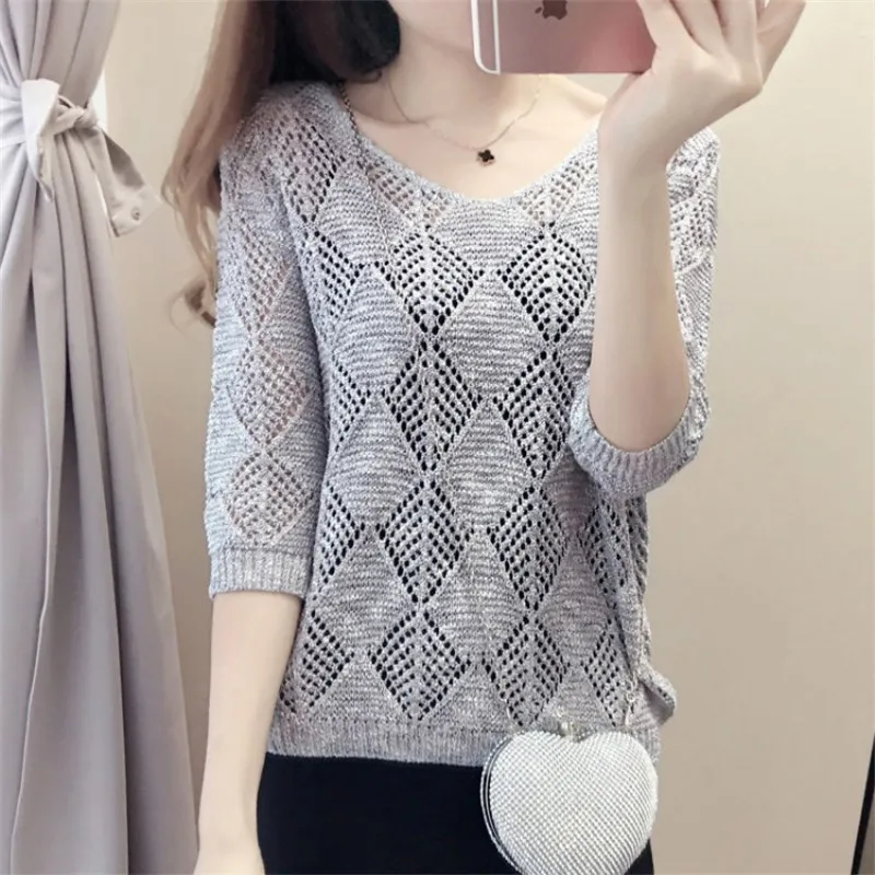 Woman Sweater Autumn And Spring Round Neck Sweater Hollow Thin Women Sweaters And Pullovers Loose Knitted Sweater Women Jumpers
Woman Sweater Autumn And Spring Round Neck Sweater Hollow Thin Women Sweaters And Pullovers Loose Knitted Sweater Women Jumpers
