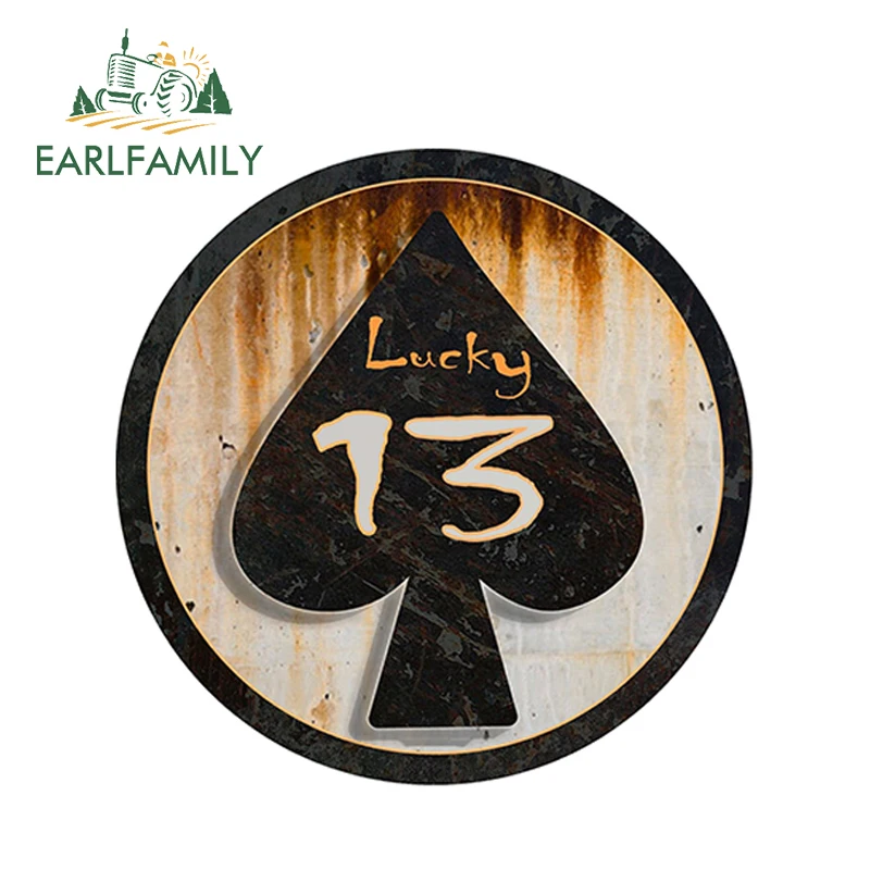 EARLFAMILY 13cm X 13cm Car Styling Car Sticker Lucky 13 Ace of Spades Rat Rod Rusty Decal Waterproof Window Bumper Accessories
EARLFAMILY 13cm X 13cm Car Styling Car Sticker Lucky 13 Ace of Spades Rat Rod Rusty Decal Waterproof Window Bumper Accessories