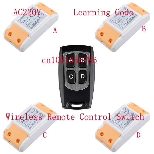 220V 10A 1CH 1500W wireless remote control system 4 Receiver &1 Transmitter smart home Learning code adjustable 315/433MHZ
220V 10A 1CH 1500W wireless remote control system 4 Receiver &1 Transmitter smart home Learning code adjustable 315/433MHZ