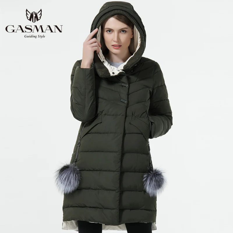 GASMAN 2019 Пуховик Женский Толстый Длиный Модная Зимняя Верхняя Одежда Женщины с