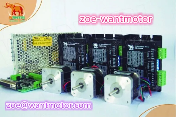 Nice CNC!Wantai 3 Axis Nema 17 Stepper Motor 42BYGHW208 34mm 0.4A 37oz-in+Driver DQ420MA 1.7A 36V 128Micro Mill Laser Engraving
Nice CNC!Wantai 3 Axis Nema 17 Stepper Motor 42BYGHW208 34mm 0.4A 37oz-in+Driver DQ420MA 1.7A 36V 128Micro Mill Laser Engraving