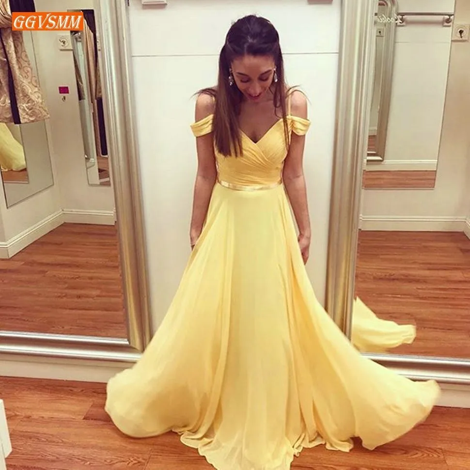 Charming Boho Yellow Chiffon Prom Dresses Long 2019 Customized Simple Off Shoulder Formal Dress Party Beach Prom Gown Slim Fit
Charming Boho Yellow Chiffon Prom Dresses Long 2019 Customized Simple Off Shoulder Formal Dress Party Beach Prom Gown Slim Fit