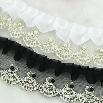 5Yards White Chiffon Ruffle Lace Folds Beaded Lace Trim Gold Embroidered Skirt Bag Lace Accessories Decoration Sewing Material
5Yards White Chiffon Ruffle Lace Folds Beaded Lace Trim Gold Embroidered Skirt Bag Lace Accessories Decoration Sewing Material