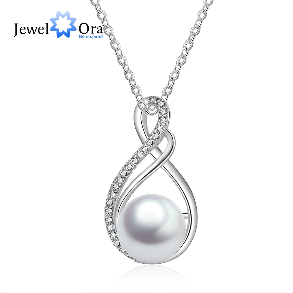 925 Sterling Silver Water Drop Necklace with Zirconia Women Elegant Pearl Pendant Necklaces Gift for Mother (JewelOra NE103196)
925 Sterling Silver Water Drop Necklace with Zirconia Women Elegant Pearl Pendant Necklaces Gift for Mother (JewelOra NE103196)