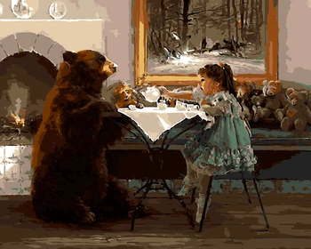 HOME BEAUTY picture paint on canvas diy digital oil painting by numbers drawing home decor craft - Bear with girl 40X50CM
HOME BEAUTY picture paint on canvas diy digital oil painting by numbers drawing home decor craft - Bear with girl 40X50CM