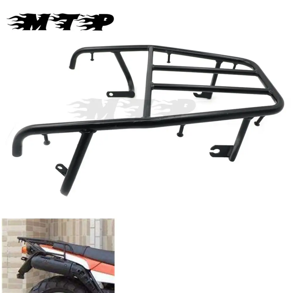 Image Black Silver Cargo Luggage Rack Carrier Motorcycle Rear Fender Support Shelf Rack For Yamaha TW200 TW 200 1987 2008