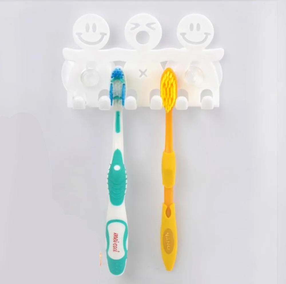 

ZMHEGW Hot Sale Bathroom Sets Cartoon Sucker 5 Position Toothbrush Holder Suction Hooks N1801 floor price