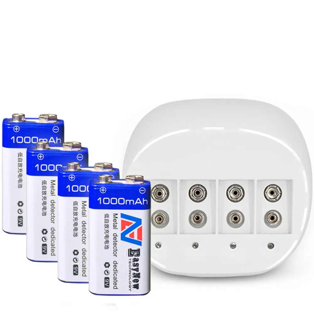SHSEJA New 4PCS 9V rechargeable battery large capacity 1000mAh lithium ion rechargeable battery + 1PCS 4-slot smart 9V charger
SHSEJA New 4PCS 9V rechargeable battery large capacity 1000mAh lithium ion rechargeable battery + 1PCS 4-slot smart 9V charger