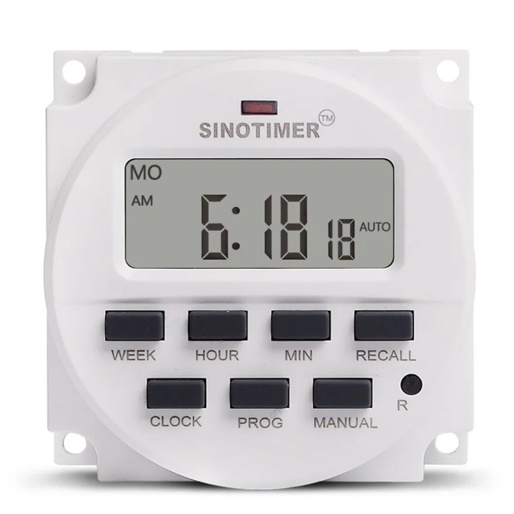 SINOTIMER AC 220V Weekly 7 Days Programmable Digital Time Switch Relay Timer Control Din Rail Mount for Electric Appliance
SINOTIMER AC 220V Weekly 7 Days Programmable Digital Time Switch Relay Timer Control Din Rail Mount for Electric Appliance