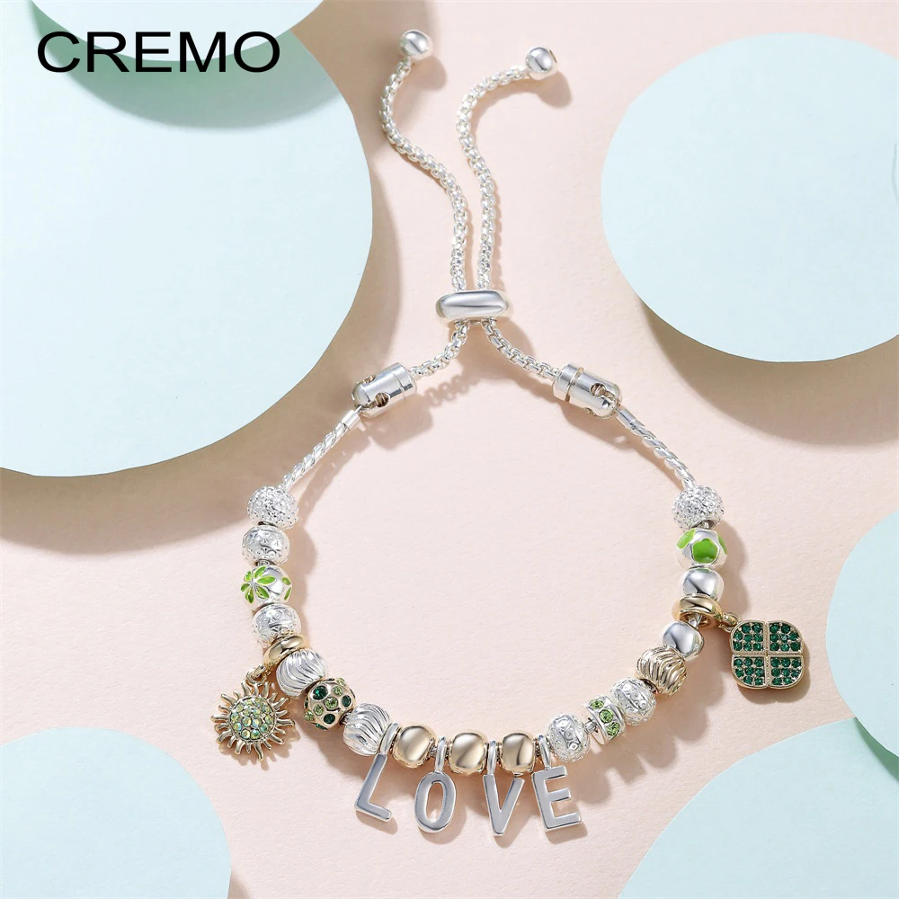 Cremo DIY Love Alphabet Bead Female Gift Beaded Silver Charm Bracelet Elegant Marking Fit Christmas Gift Valentine's Day
Cremo DIY Love Alphabet Bead Female Gift Beaded Silver Charm Bracelet Elegant Marking Fit Christmas Gift Valentine's Day