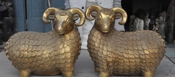14" Lucky China Brass Fengshui Animal Money coin wealth Zodiac Sheep statue pair
14" Lucky China Brass Fengshui Animal Money coin wealth Zodiac Sheep statue pair