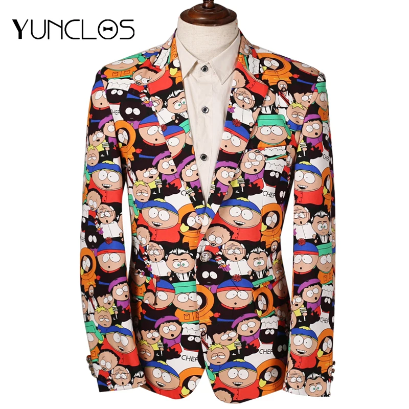 YUNCLOS Cartoon Printed Men Suit Jacket Slim Fit Party Stage Perform Dress Men Jackets Latest Design Plus Size 6XL EU Size
YUNCLOS Cartoon Printed Men Suit Jacket Slim Fit Party Stage Perform Dress Men Jackets Latest Design Plus Size 6XL EU Size