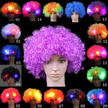 Fancy LED Light Curly Hair Wigs Halloween Costume Party Supplies New Cosplay Unisex Clown Mask Funny Toy 88 M09
Fancy LED Light Curly Hair Wigs Halloween Costume Party Supplies New Cosplay Unisex Clown Mask Funny Toy 88 M09